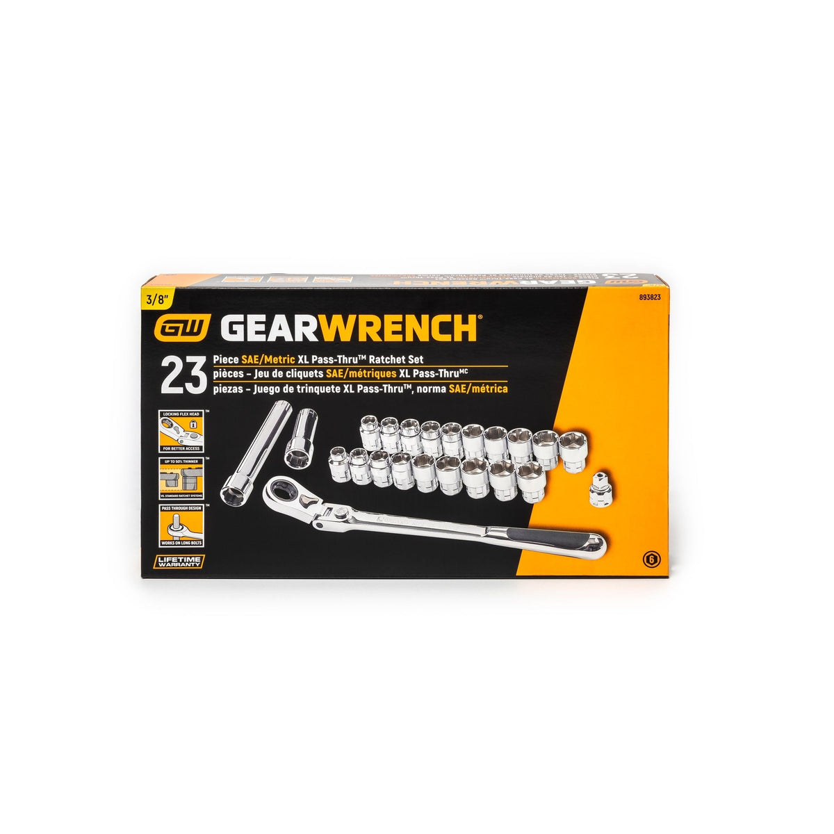 Pass-Thru 3/8-in Drive Socket Set 23-pc, SAE/Metric T6O3 - product image 2
