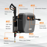 Tools Grandfalls G20 Wall Mounted 1900 PSI 2.2 GPM Brushless Electric Pressure Washer with 65-ft Retractable Hard Hose W4S3 - product image 3