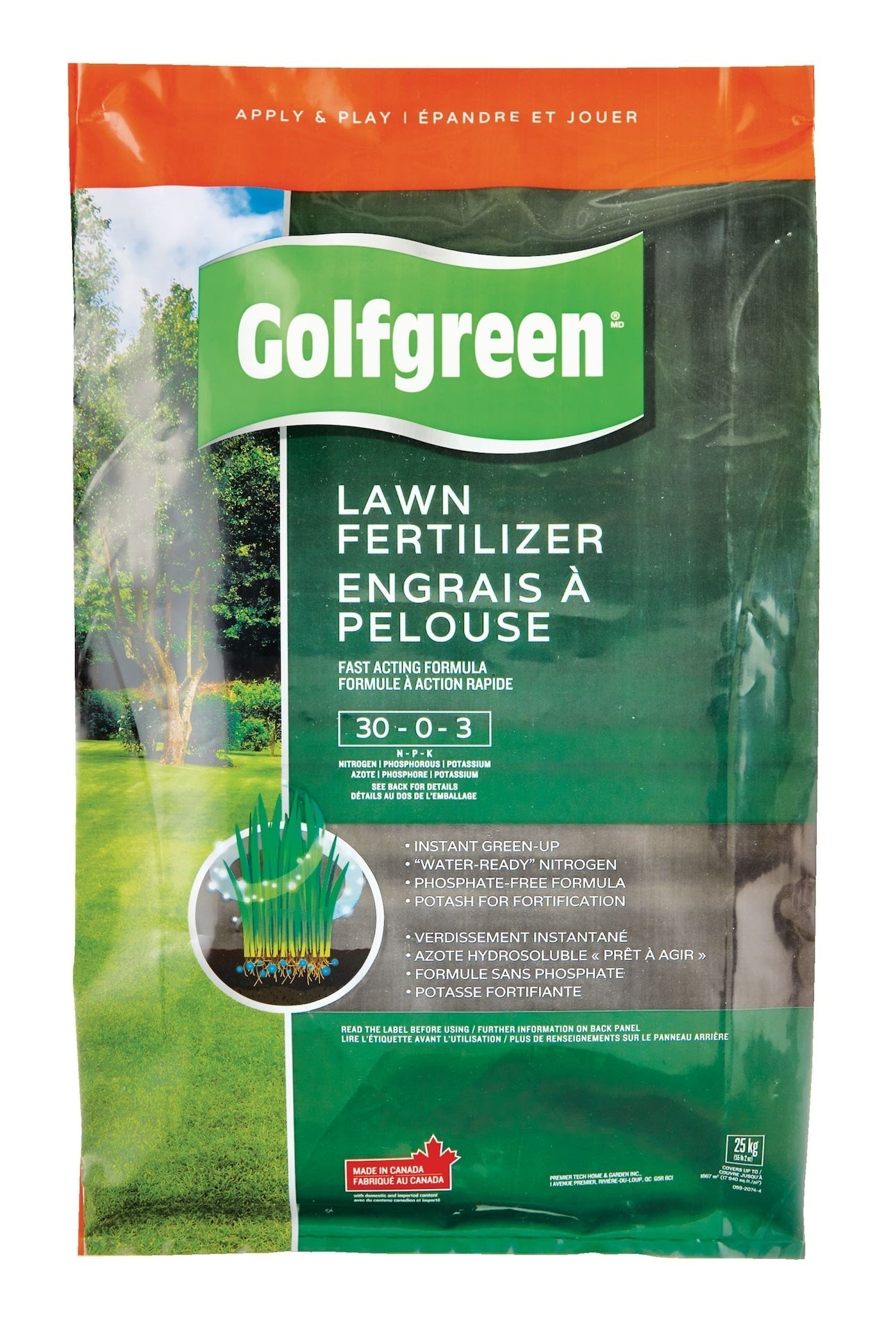 Lawn Fertilizer, 30-0-3, 25-kg H5W8 - product image 2