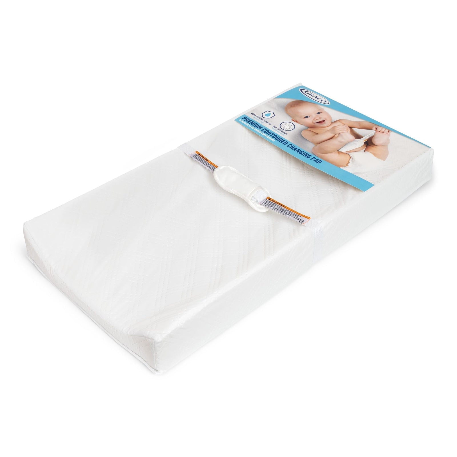 Premium Contoured Baby Changing Pad with Non-Skid Bottom, White O2C3 - product image 1