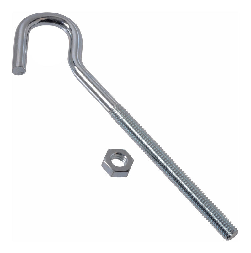 Zinc-Plated Lag Bolt Clothesline Hook, Corrosion Resistance, 7-1/4-in N2P5