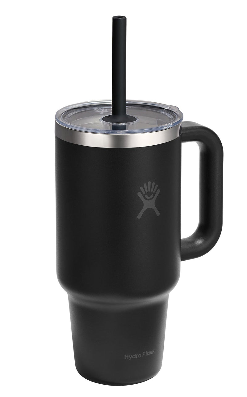 Stainless Steel Insulated Travel Tumbler Cup with Clear Straw Lid & Handle, Various Colours, 32-oz C4I2