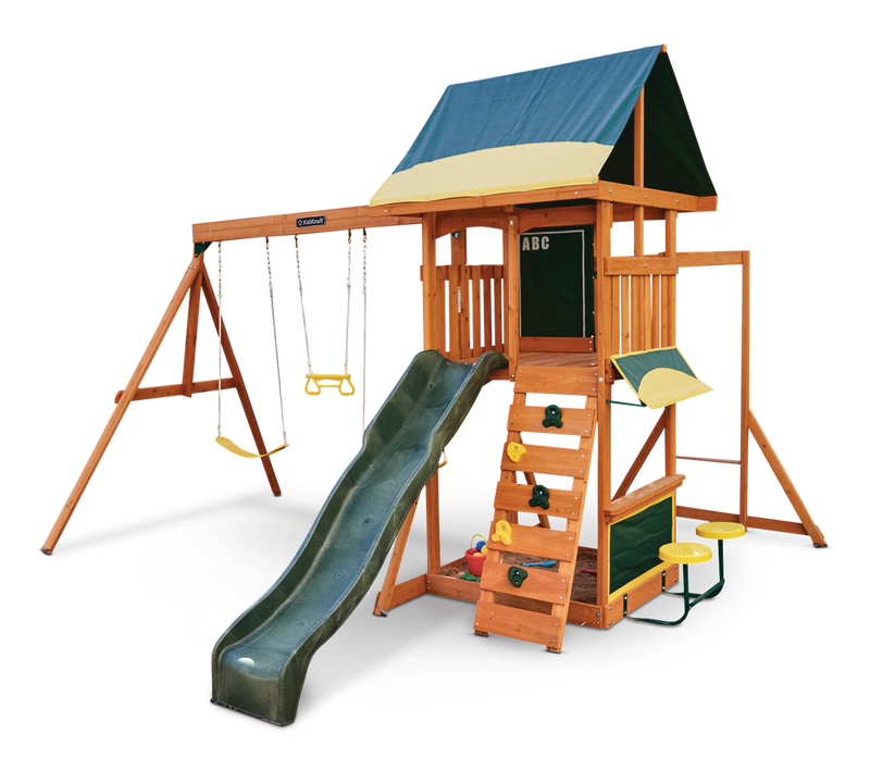 Brightside Outdoor Cedar Wooden Swing/Play Set, Ages 3-10 F0E7