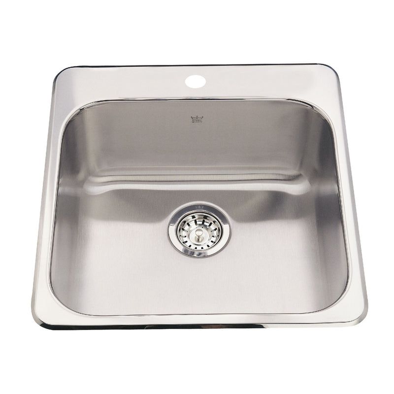 Steel Queen Top Mount Stainless Steel Single Bowl Kitchen Sink, 23x23x7-in T1X7