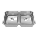 Steel Queen Undermount Double Bowl Kitchen Sink, 30.88-in x 17.75-in x 8-in, Stainless Steel E9V7 - product image 1