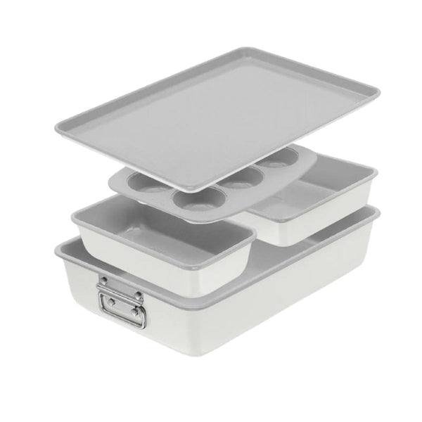 Premium Stackable Cream Non-Stick Bakeware Set, 5-pc G7U4