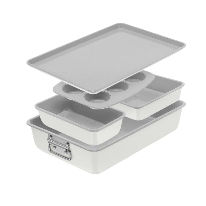 Premium Stackable Cream Non-Stick Bakeware Set, 5-pc G7U4