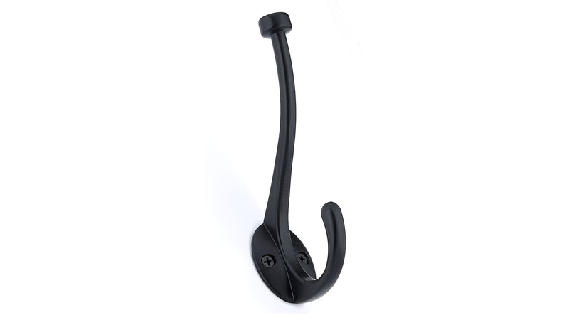 Large Traditional Double Hook, Matte Black T5I7