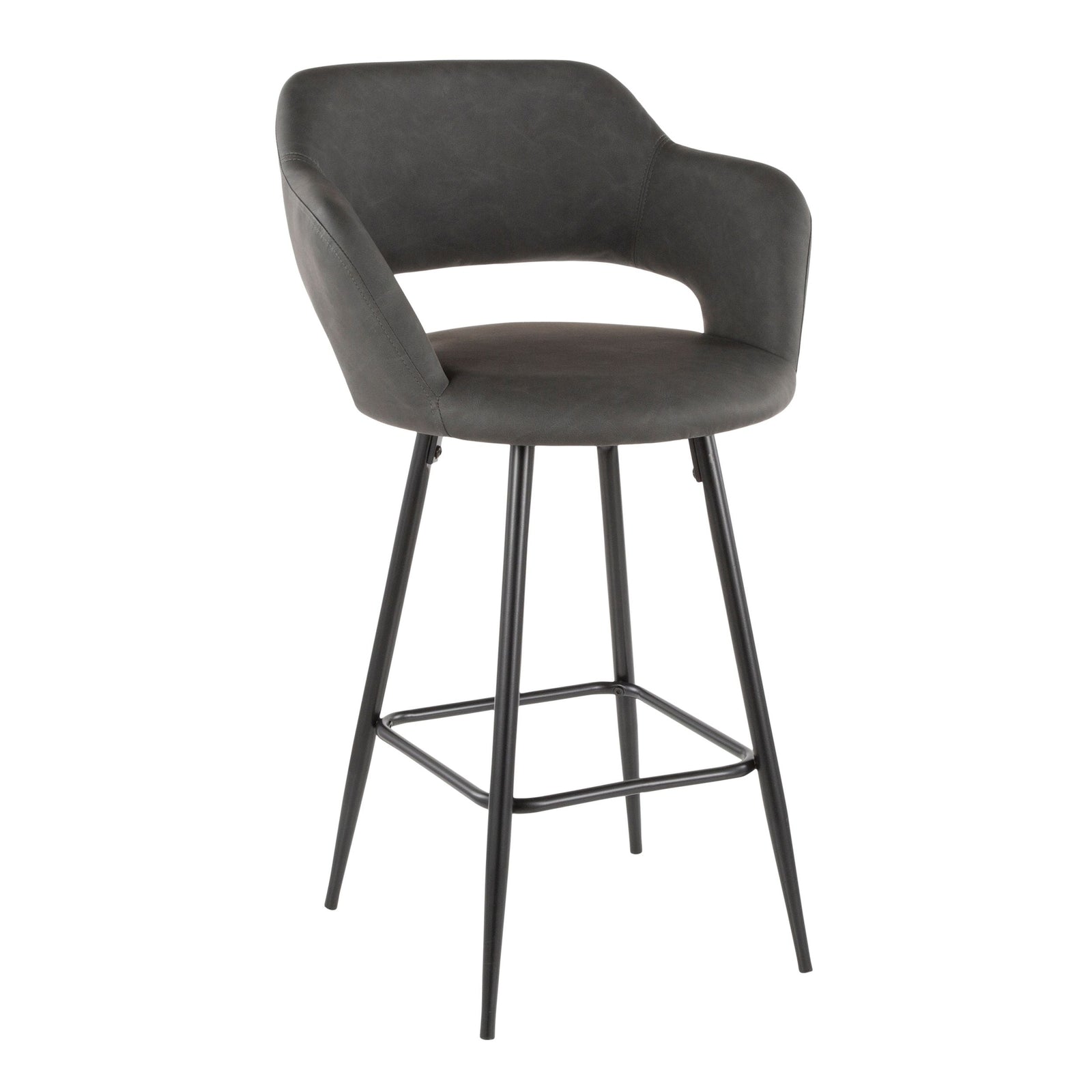 Margarite Fixed-Height Counter Stool, Black, 25-in, 2-pc U1O0 - product image 1