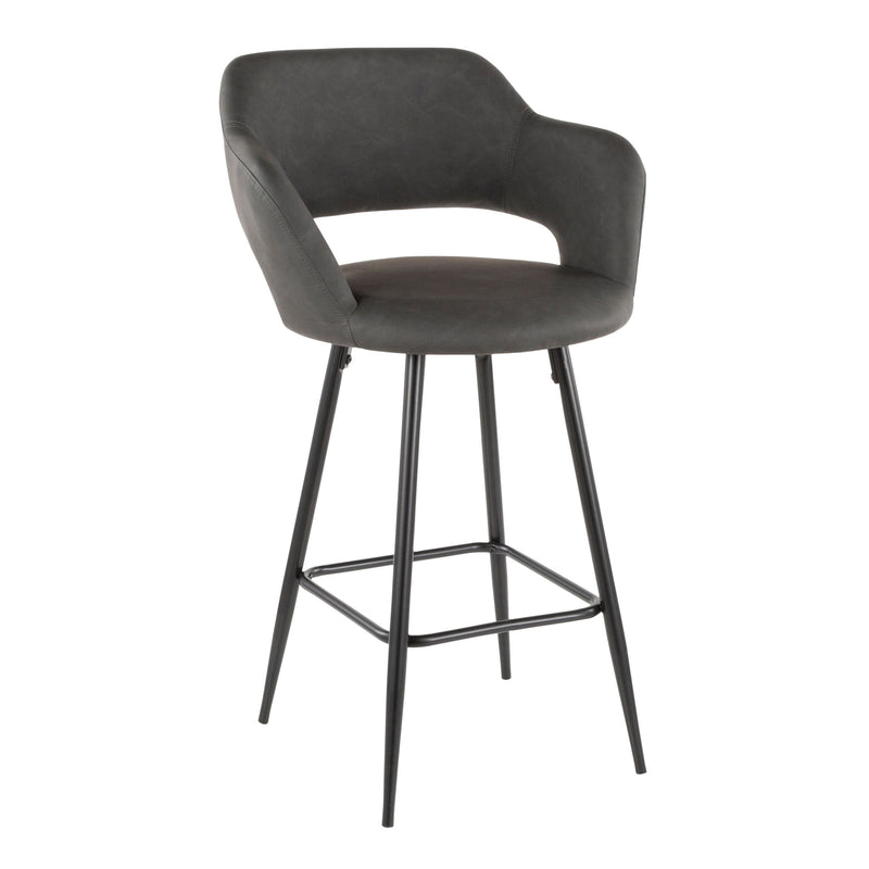 Margarite Fixed-Height Counter Stool, Black, 25-in, 2-pc U1O0