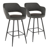 Margarite Fixed-Height Counter Stool, Black, 25-in, 2-pc U1O0 - product image 2