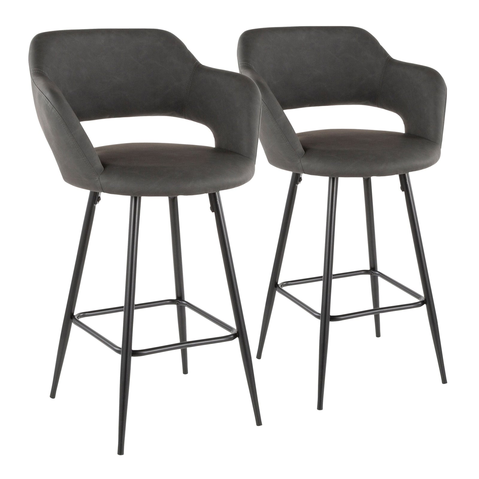 Margarite Fixed-Height Counter Stool, Black, 25-in, 2-pc U1O0 - product image 2