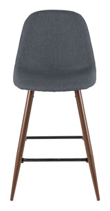 Pebble Armless Upholstered Counter/Bar Stool (2-Piece Set), Walnut/Blue Y1J9 - product image 1
