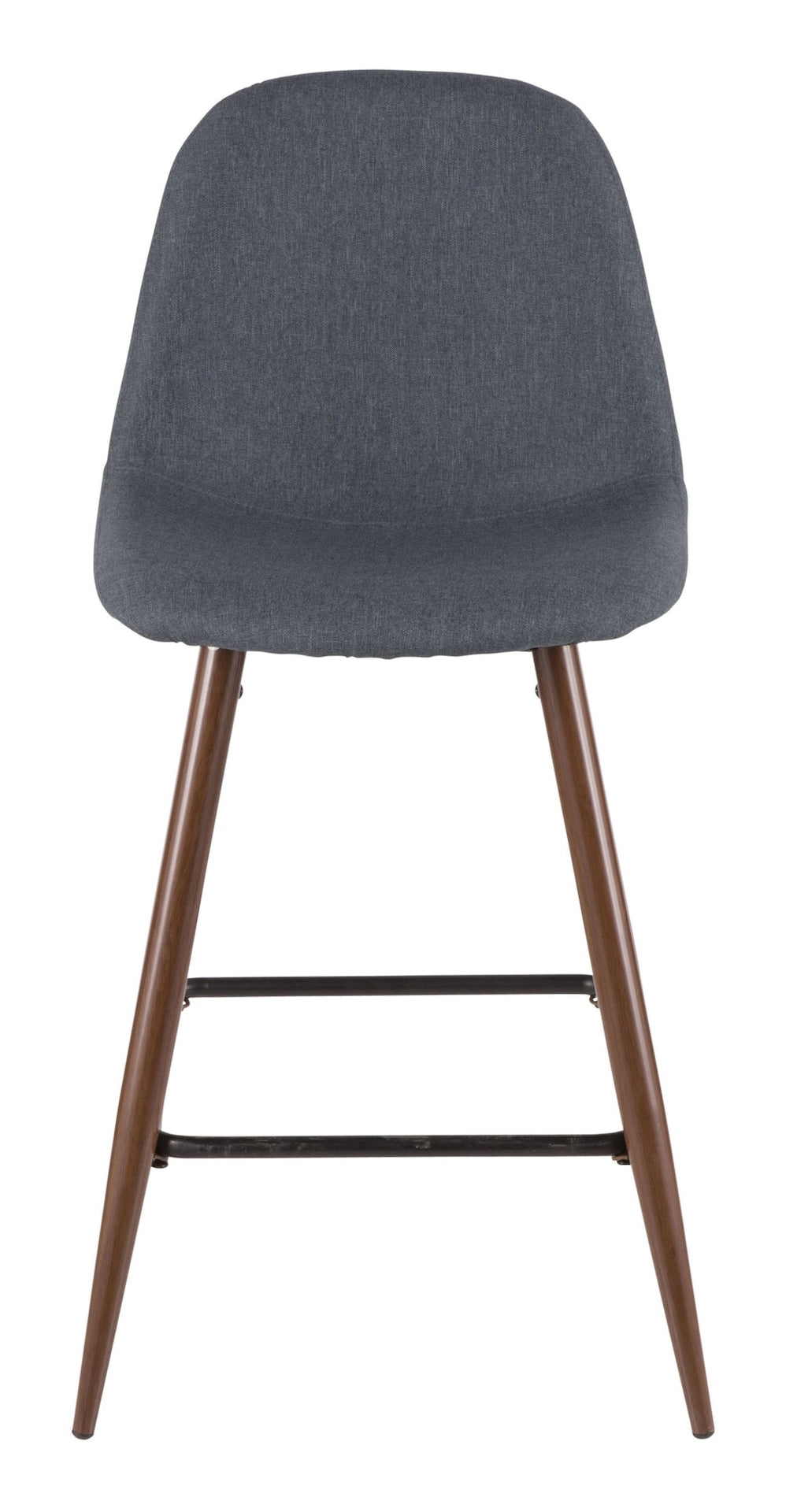 Pebble Armless Upholstered Counter/Bar Stool (2-Piece Set), Walnut/Blue Y1J9 - product image 1