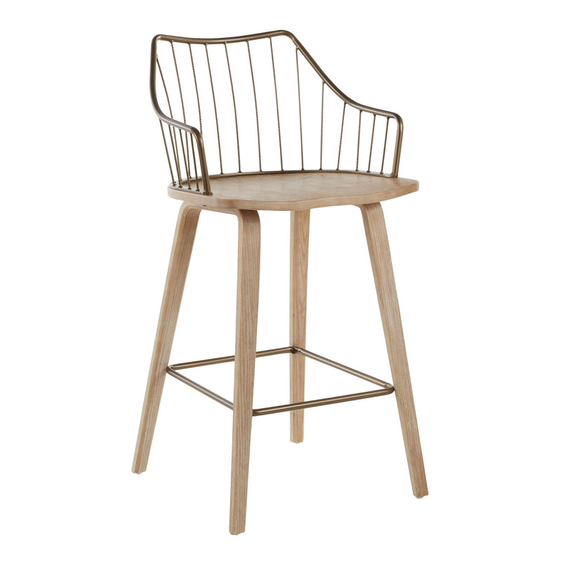 Winston Fixed-Height Counter Stool, Wood, 26-in U1N7