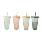 Colour Changing Glitter Plastic Tumbler with Splashproof Lid, 24-oz, 4-pk U7S6 - product image 1