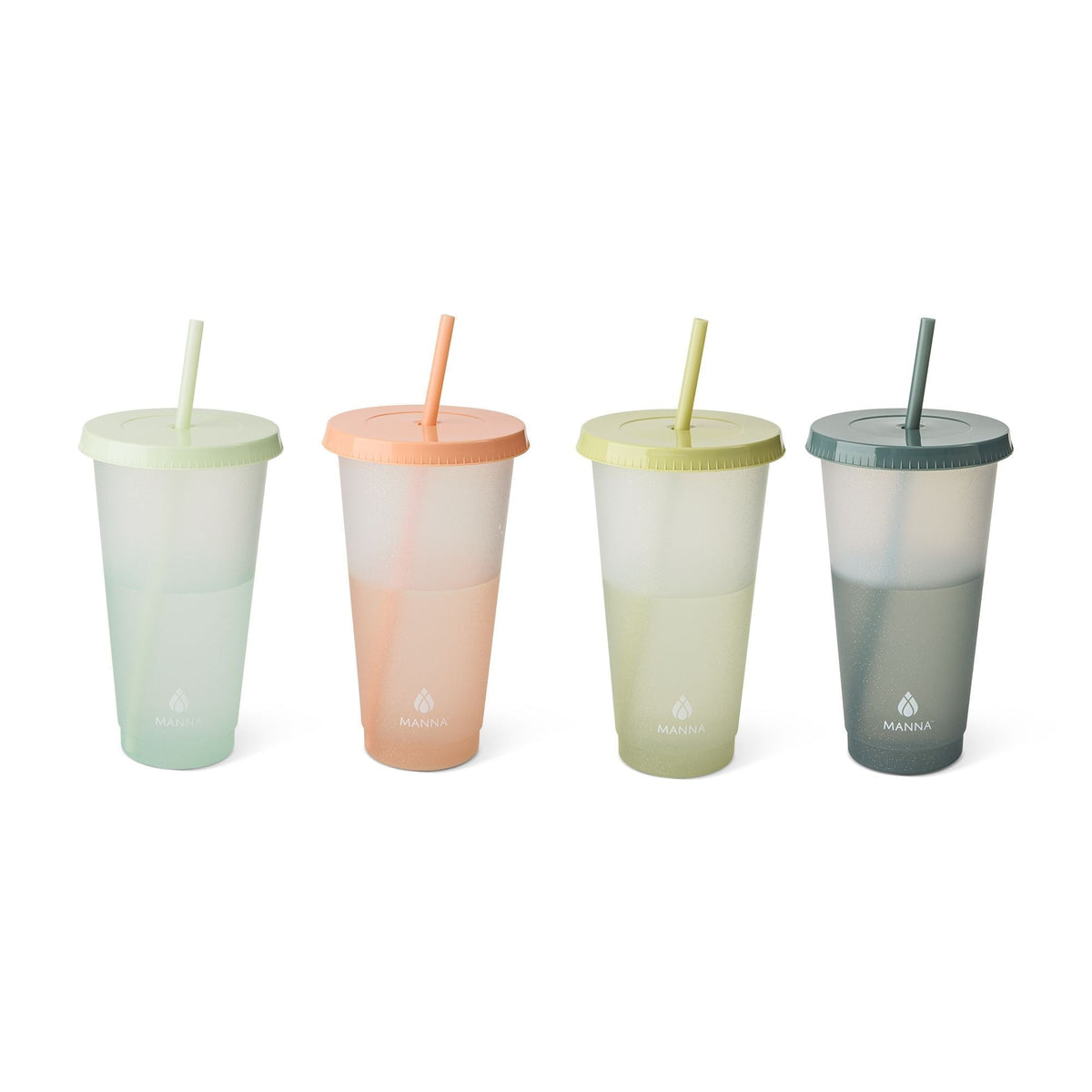 Colour Changing Glitter Plastic Tumbler with Splashproof Lid, 24-oz, 4-pk U7S6 - product image 1