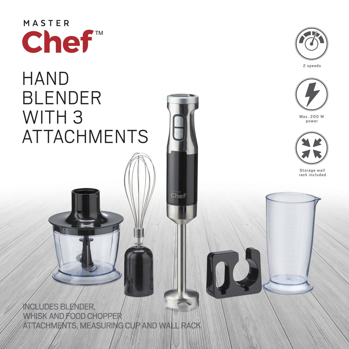 Corded Hand Blender with Whisk, Stainless Steel, Black Y1C7 - product image 2