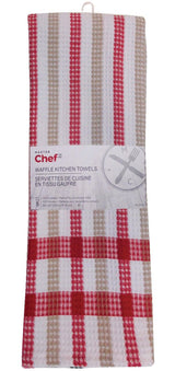 Cotton Plaid Waffle Kitchen Towels, Reusable, 22-in x 32-in, 5-pk, Assorted Colours V3C3 - product image 3