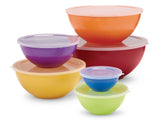 Plastic Mixing Bowl Set with Lids, Assorted Sizes, 6-pk D0H4 - product image 1