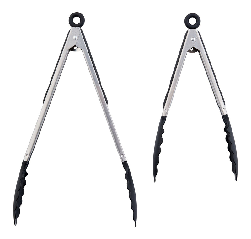 Stainless Steel Tong Set with Nylon Heads, 2-pc N7I8