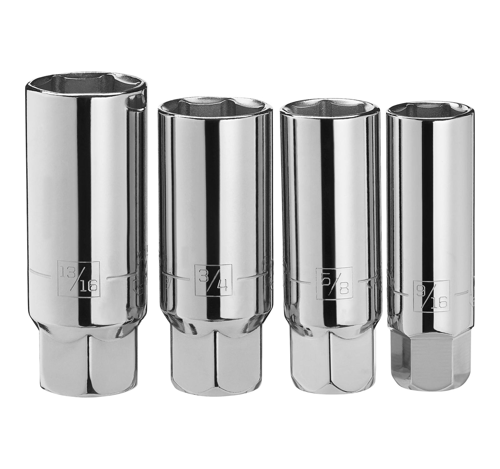 4 Piece 3/8" Drive Spark Plug Socket Set SAE H6J3 - product image 1