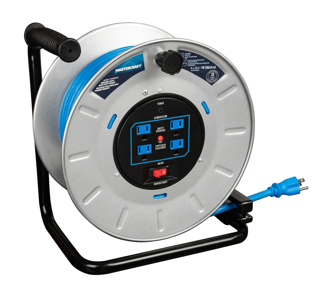 75-ft 15A Retractable Extension Cord Reel Q3U6 - product image 6