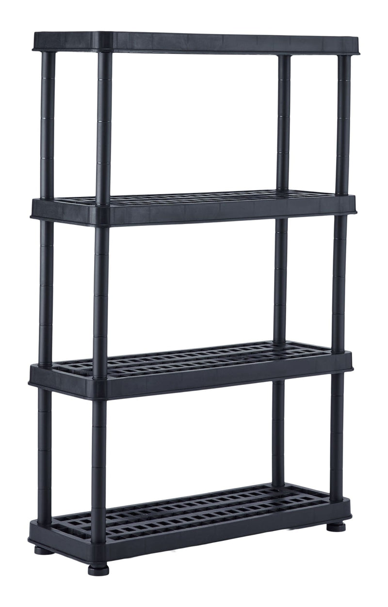 Adjustable 4-Shelf Resin/ Plastic Storage Rack/ Shelving Unit, 36 x 14 x 54.5-in W1S4