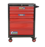 Rolling Tools Storage Cabinet with 6 Drawers, Black&Red, 26-in F9E4 - product image 3
