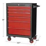 Rolling Tools Storage Cabinet with 6 Drawers, Black&Red, 26-in F9E4 - product image 4
