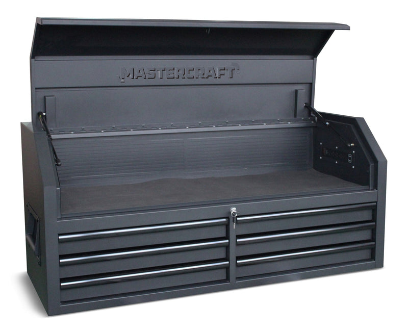 Tool Chest with 6 Drawers, Power Bar with USB, Black, 52-in T0D1