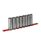 1/2-in Drive 6 Pt. Deep Socket Set, SAE, Nickel-Chrome Plating, 8-pc J4R7 - product image 1