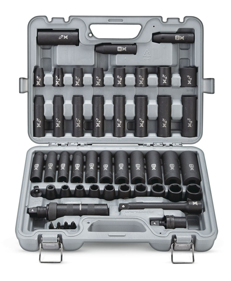1/2-in Drive Professional Grade Impact Socket Set, 48-pc, CRMO U4Z7