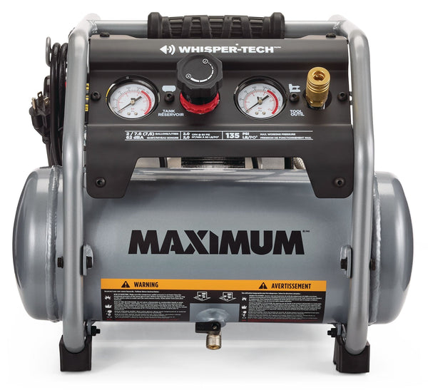2-Gallon Quiet Air Compressor, 135 PSI, 1 HP J7Q5