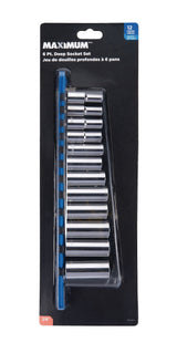 3/8-in Drive Deep Socket Set 12-pc, Metric, CRV, Nickel-Chrome Plating V3C7 - product image 1