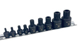 9 Piece Impact Stubby Bit Socket Rail Triple Square V6F8 - product image 1