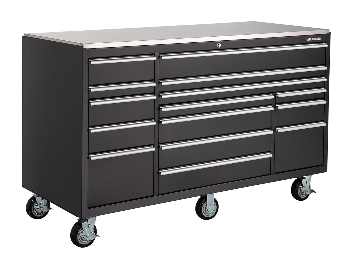 Rolling Tools Storage Cabinet with 15 Drawers, Black, 72-in x 30-in V7P6 - product image 1