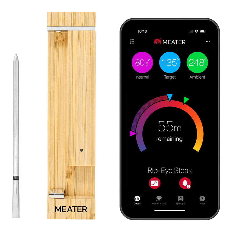 2 Plus Wireless BBQ Food & Meat Thermometer with Bluetooth, Silver P3B5