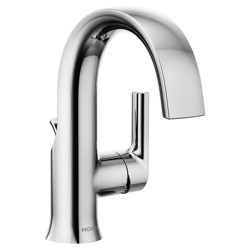 Doux Single Handle High Arc Bathroom Sink Faucet, Chrome W1O1