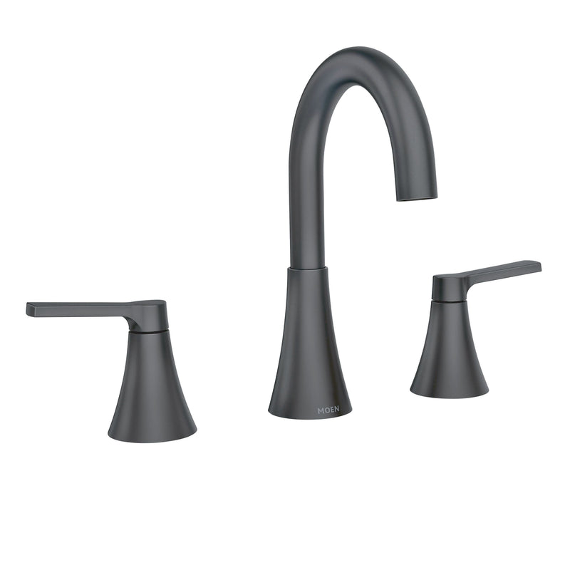 Mikah Double Handle Widspread Bathroom Faucet, Matte Black O7E2