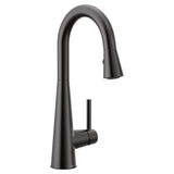 Sleek Single Handle High Arc Pull Down Kitchen Faucet, Matte Black O6P4 - product image 1