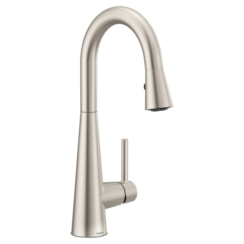 Sleek Single Handle High Arc Pull Down Spot-Resist Kitchen Faucet, Stainless Steel V8F7
