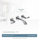 Voss Two-Handle Wall Mount Bathroom Faucet Trim Kit (Valve Required), Chrome S4Q6 - product image 2