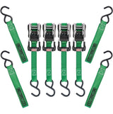 1,500-lb Ratchet Tie Down, with Padded D-Handle, 1-in x 14-ft, 4-pk, Green V3T4 - product image 2