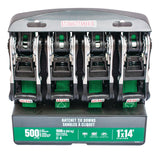 1,500-lb Ratchet Tie Down, with Padded D-Handle, 1-in x 14-ft, 4-pk, Green V3T4 - product image 4