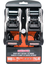 3,000-lb Heavy-Duty Ratchet Tie Down Straps, with Power Grip Padded Handles, 1.25-in x 10-ft, 2-pk I6L1 - product image 2
