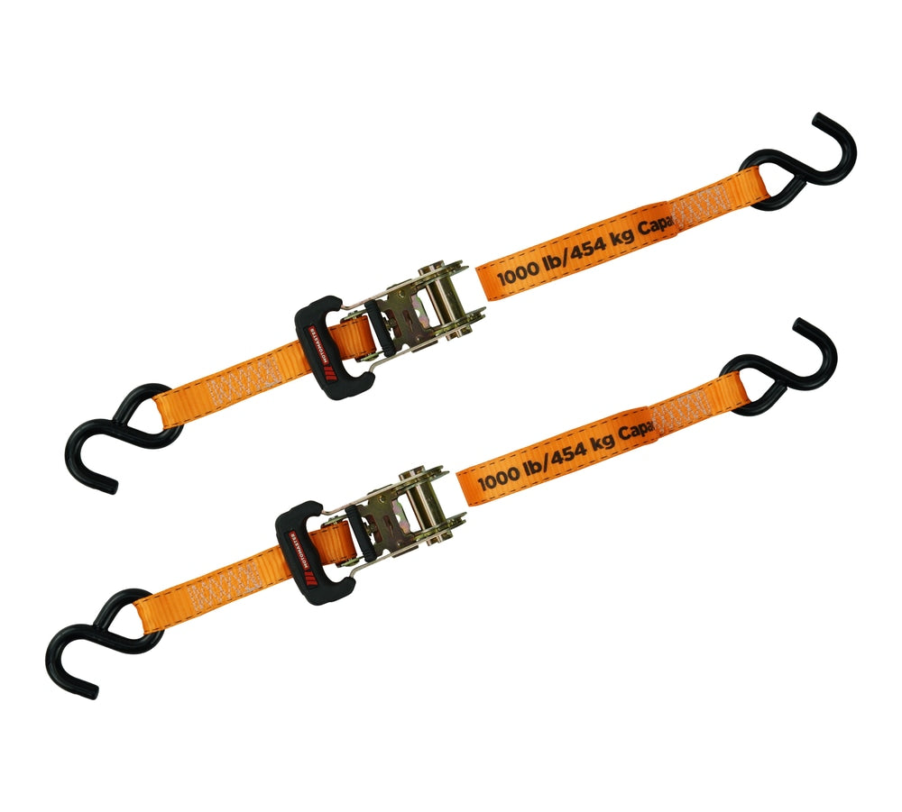 3,000-lb Padded Handle Ratchet Tie Down Straps, 1.25-in x 10-ft, 2-pk Y0Z2 - product image 2