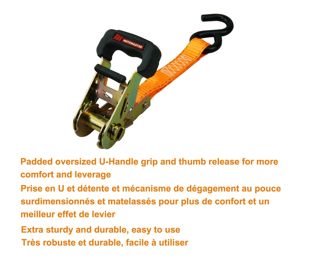 3,000-lb Padded Handle Ratchet Tie Down Straps, 1.25-in x 10-ft, 2-pk Y0Z2 - product image 5