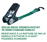 900-lb Ratchet Tie-Down Straps, Non-Padded, 1-in x 10-ft, 4-pk A5W3 - product image 7