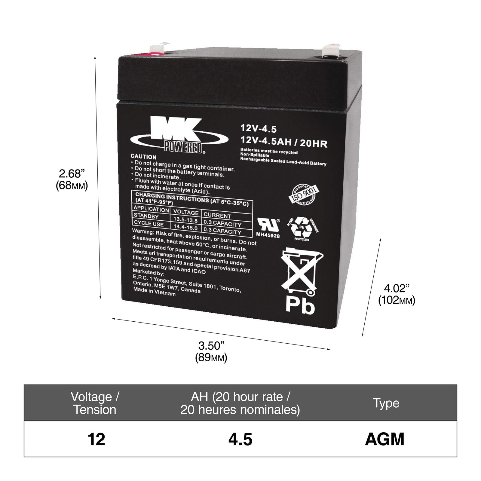 OEPLUS Group Size 94R (H7/L4) Battery, 800 CCA D4H2 - product image 1
